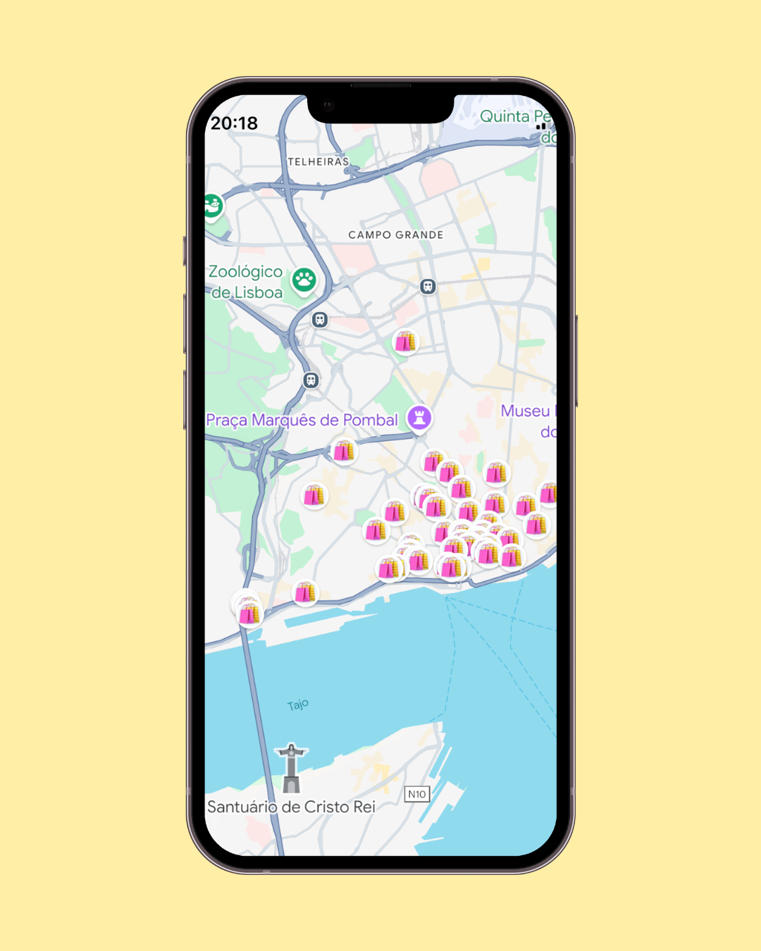 Lissabon Google Maps Shopping Karte
